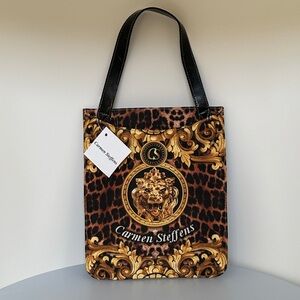Carmen Steffens  NEW Leopard and Gold Tote Bag